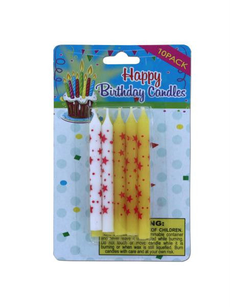 Star Print Birthday Candle Set (Available in a pack of 36)