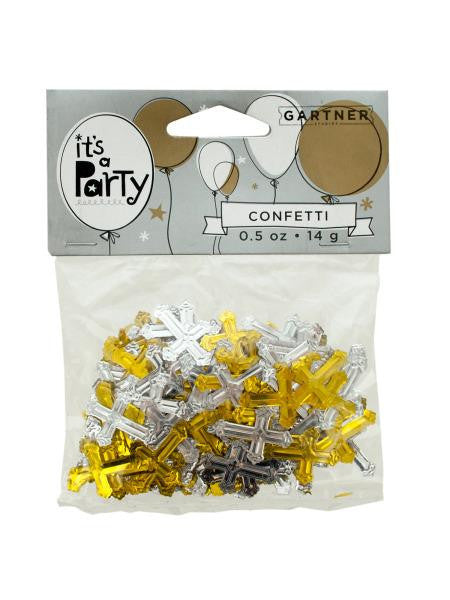 Gold and Silver Crosses Confetti (Available in a pack of 24)