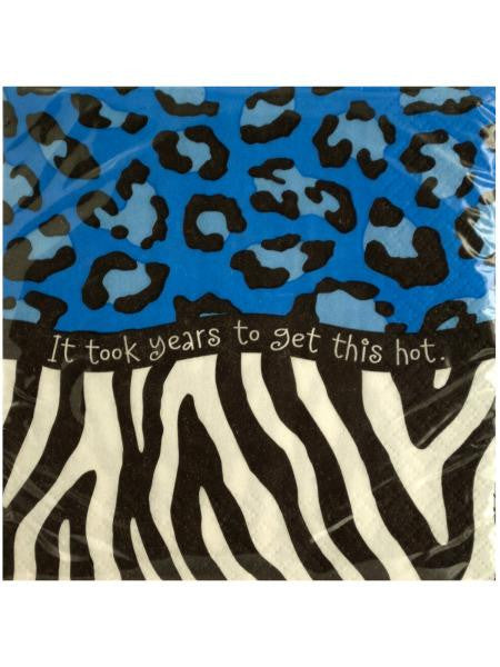 Blue Animal Print Birthday Beverage Napkins (Available in a pack of 24)