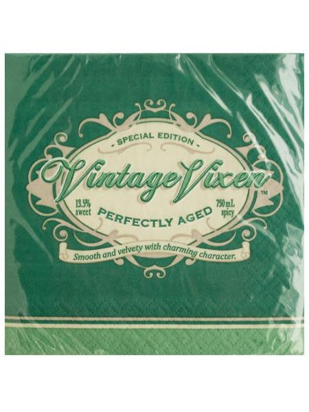 Green Vintage Vixen Birthday Beverage Napkins (Available in a pack of 24)