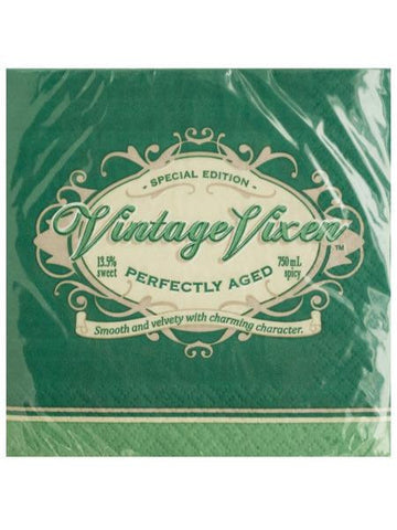 Green Vintage Vixen Birthday Beverage Napkins (Available in a pack of 24)