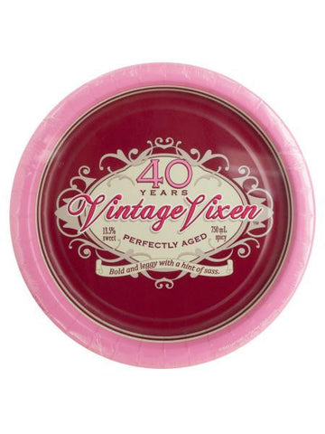 Vintage Vixen 40 Birthday Party Plates (Available in a pack of 24)