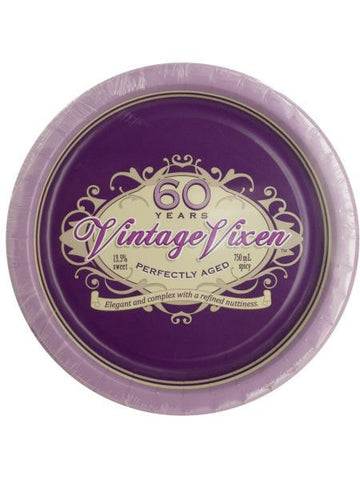 Vintage Vixen 60 Birthday Party Plates (Available in a pack of 24)