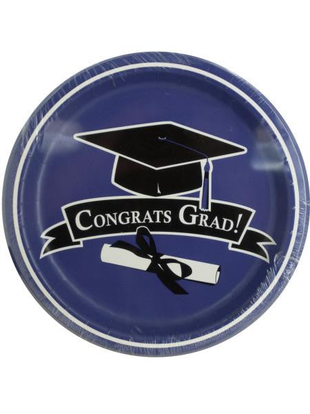 Congrats Grad Purple Party Plates (Available in a pack of 24)