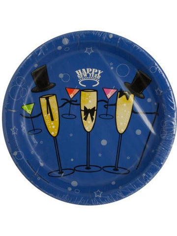 Happy New Year Champagne Toast Party Plates (Available in a pack of 24)