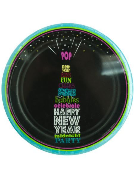 Happy New Year Champagne Pop Party Plates (Available in a pack of 24)