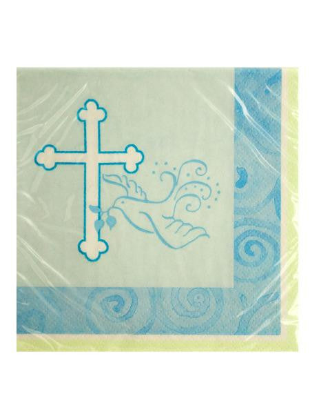 Blue Faithful Dove Beverage Napkins (Available in a pack of 24)