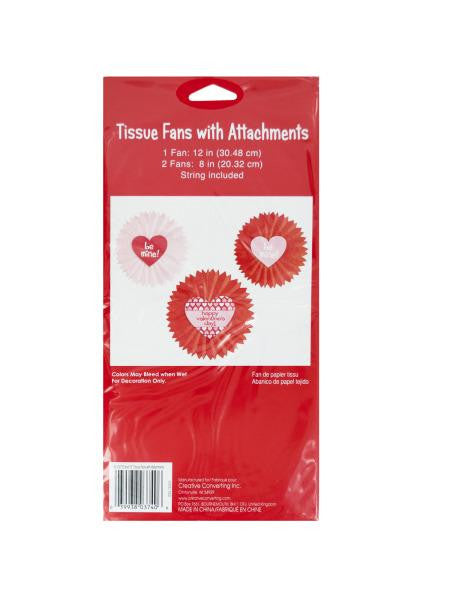 Valentine&#039;s Day Tissue Fan Hanging Decorations (Available in a pack of 24)