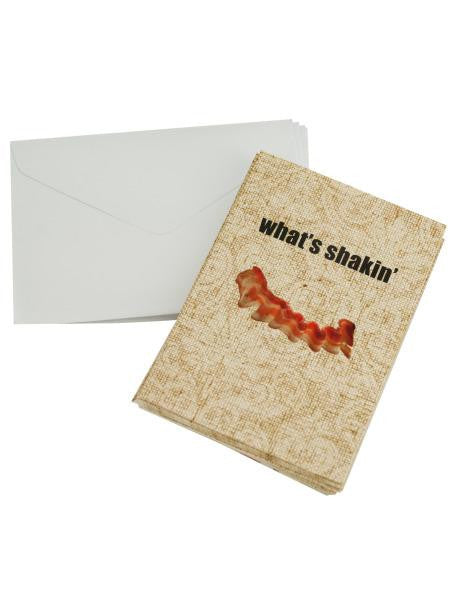 What&#039;s Shakin&#039; Bacon Blank Note Cards &amp; Envelopes Set (Available in a pack of 32)