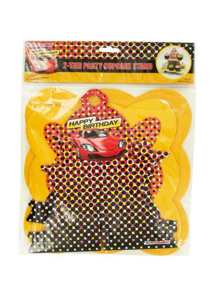 2 Tier Race Car Party Cupcake Stand (Available in a pack of 24)