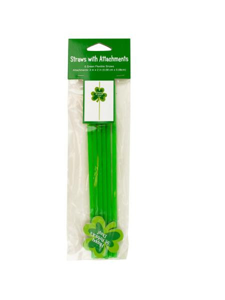 St. Patrick&#039;s Day Straws with Attachments (Available in a pack of 24)