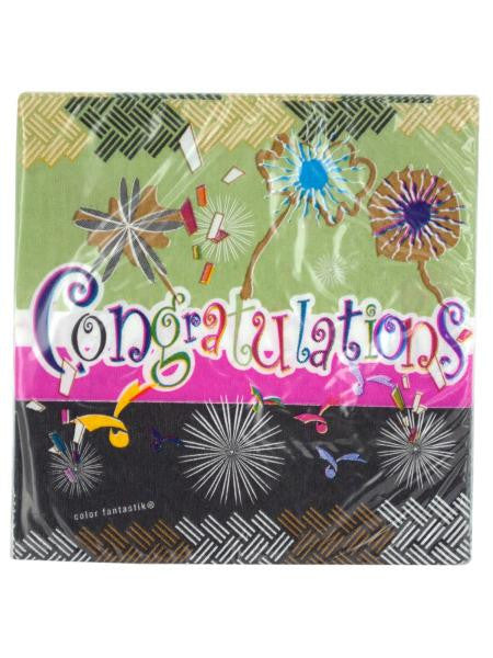 Congratulations Beverage Napkins (Available in a pack of 24)