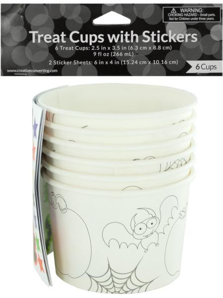 Halloween Treat Cups with Stickers (Available in a pack of 24)