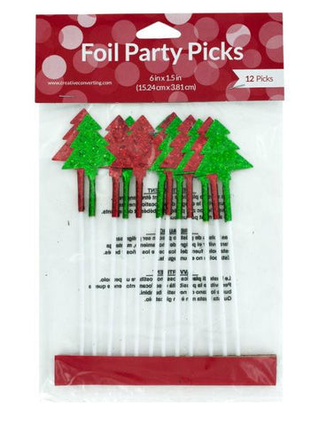 Christmas Tree Foil Party Picks (Available in a pack of 24)