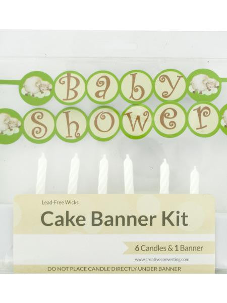 Baby Shower Cake Banner &amp; Candles Kit (Available in a pack of 24)