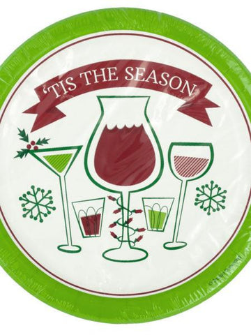 &#039;Tis the Season Holiday Toasts Party Plates (Available in a pack of 24)