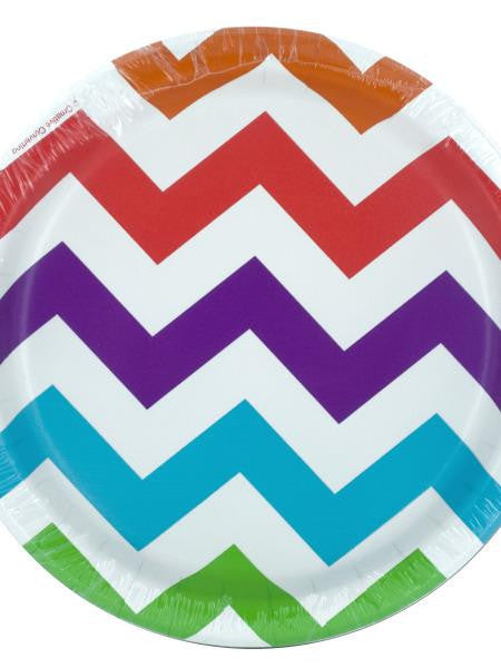 Colorful Chevron Party Plates (Available in a pack of 24)