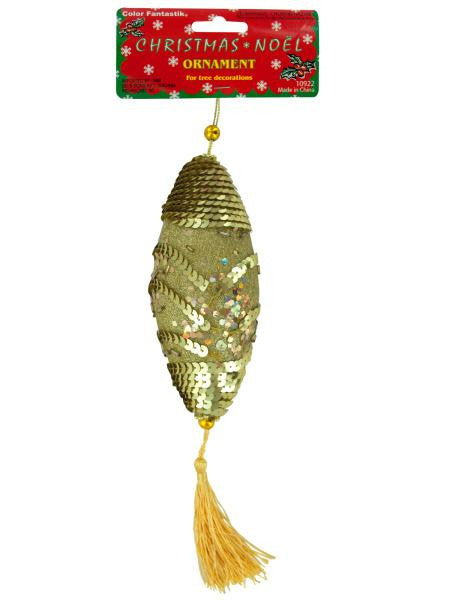 Gold Sequined Christmas Ornament (Available in a pack of 24)