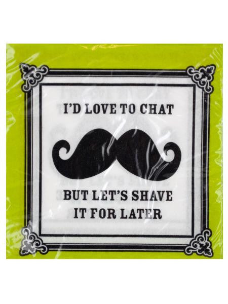 Mustache Beverage Napkins (Available in a pack of 24)