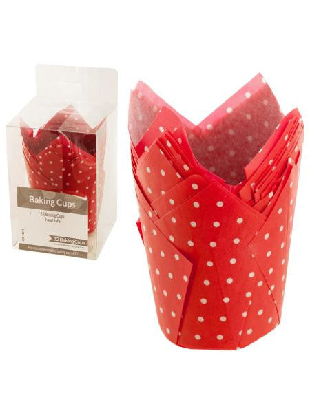 Red &amp; White Polka Dot Paper Baking Cups (Available in a pack of 24)