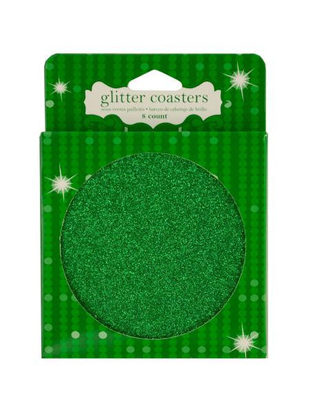 Green Glitz Glitter Coasters (Available in a pack of 24)