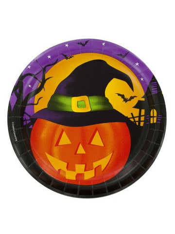 Pumpkin Haunt Halloween Party Plates (Available in a pack of 24)