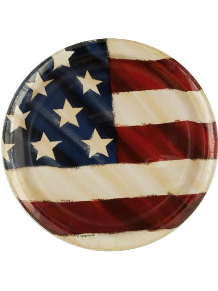 Rustic Flag Patriotic Party Plates (Available in a pack of 24)