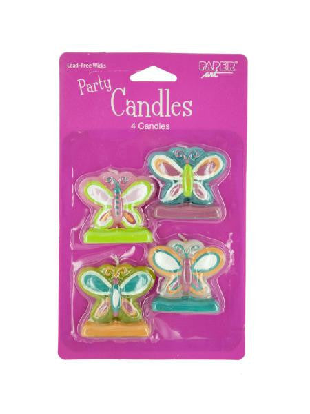 Butterfly Party Candles with Glitter Accents (Available in a pack of 24)