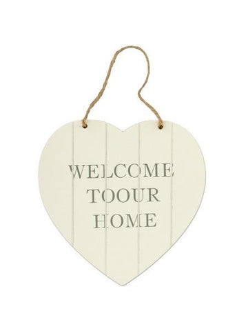 Welcome Heart Shaped Wall Plaque (Available in a pack of 16)