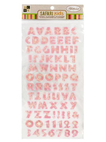 Safari Kids Glittered Epoxy Alphabet Stickers (Available in a pack of 36)