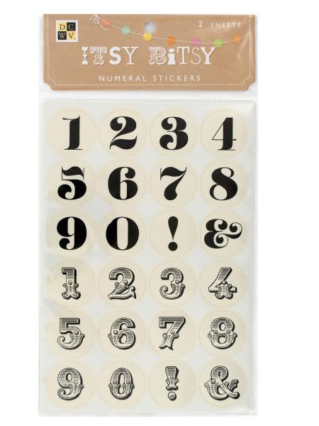 Itsy Bitsy Neutral Numeral Stickers (Available in a pack of 24)