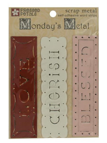 Scrap Metal Self-Adhesive Word Strips (Available in a pack of 30)