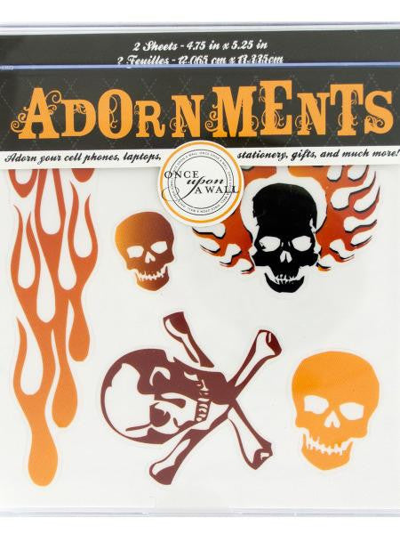 Skulls &amp; Fire Craft Adornment Stickers (Available in a pack of 24)