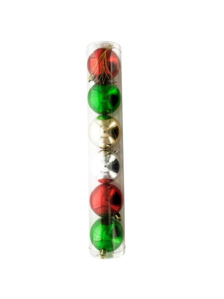 Christmas Metallic Ball Ornaments Set (Available in a pack of 24)