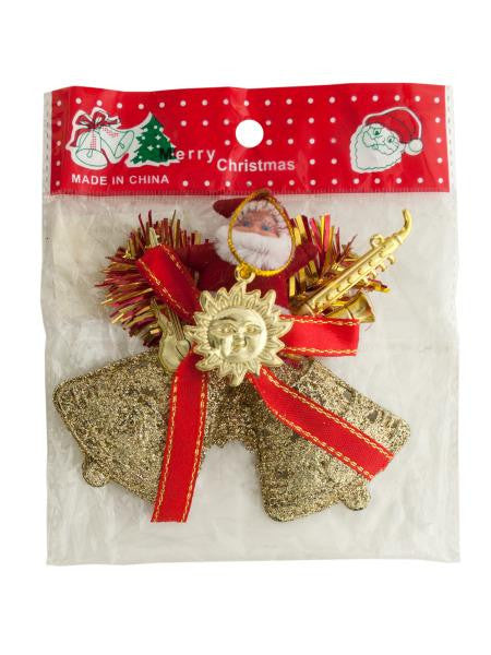 Santa &amp; Bells Christmas Decoration (Available in a pack of 25)