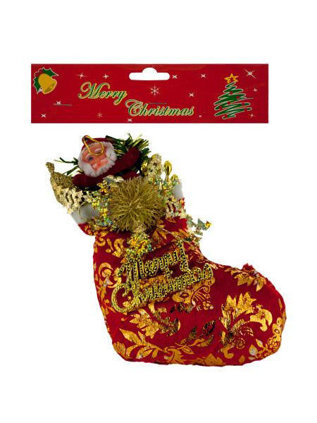 Santa Stocking Christmas Decor Ornament (Available in a pack of 15)