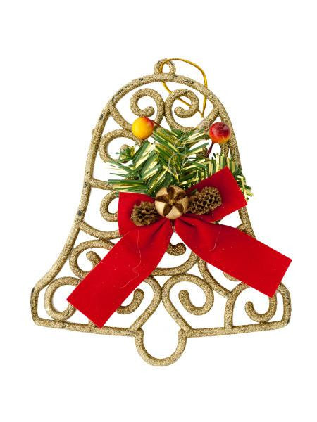 Christmas Glitter Bell Hanging Decoration (Available in a pack of 18)