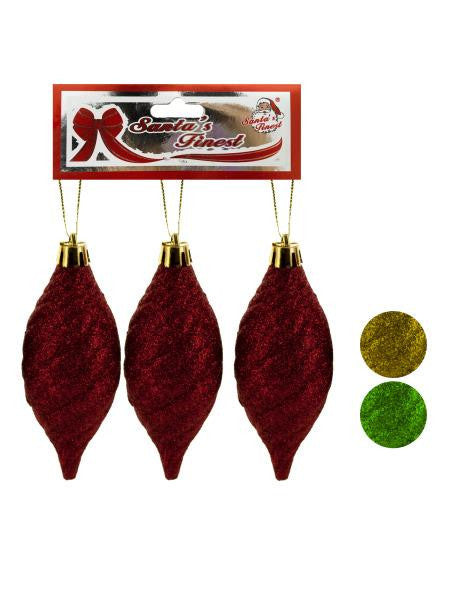 Christmas Glitter Swirl Drop Ornament Set (Available in a pack of 18)