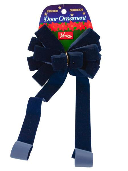 Navy Blue Velvet Door Ornament Bow (Available in a pack of 24)