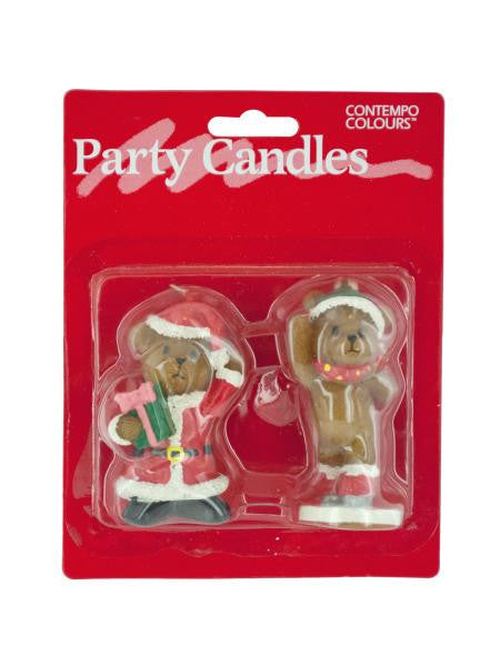 Holiday Theme Teddy Bear Candles (Available in a pack of 24)