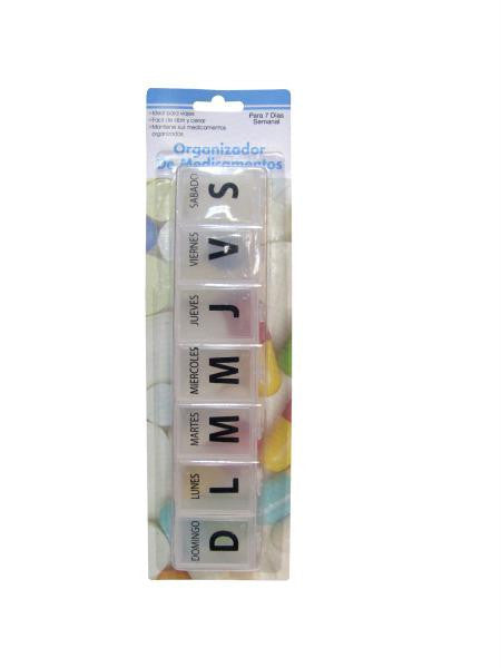 Large Spanish Language 7-Day Pill Box (Available in a pack of 24)