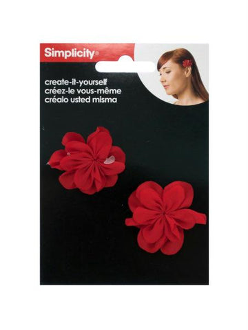 Simplicity Create it Yourself Red Fabric Flowers (Available in a pack of 24)