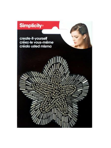 Silver Beaded Flower Headband Accent (Available in a pack of 24)