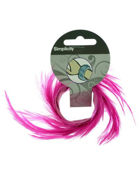 Pink Feather Slap Bracelet (Available in a pack of 30)