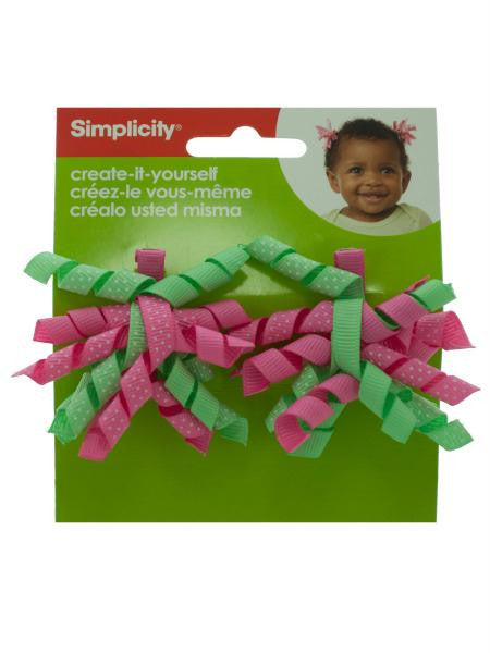 Simplicity 2 piece mini green-pink korker hair clips (Available in a pack of 18)