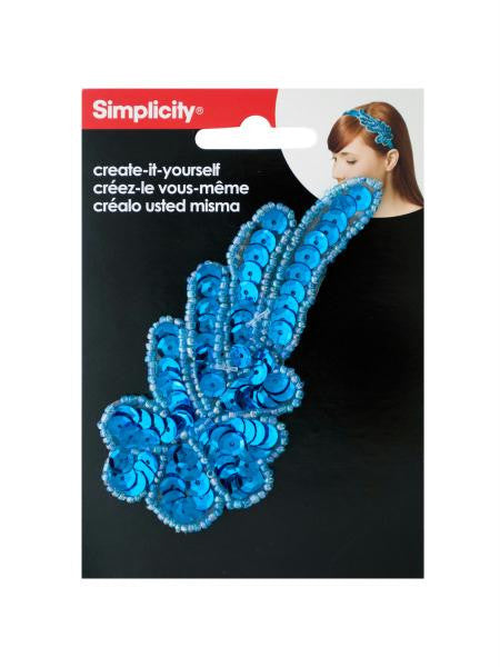 Simplicity turquoise sequin swirl headband accent (Available in a pack of 24)